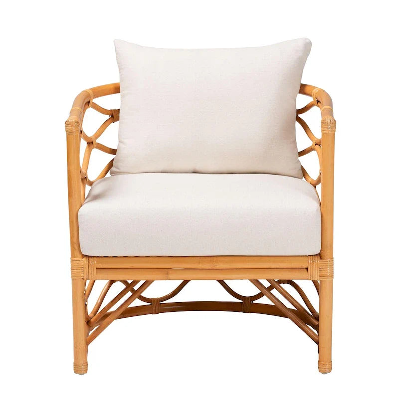 Fauteuil Acelynn Bohème en Rotin Clair Miel