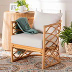 Fauteuil Acelynn Bohème en Rotin Clair Miel