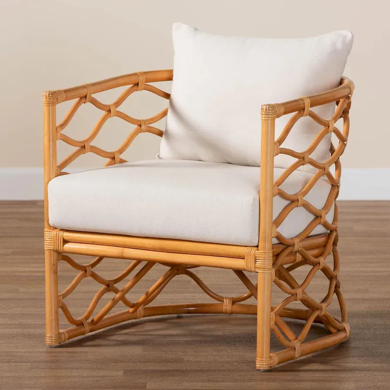 Fauteuil Acelynn Bohème en Rotin Clair Miel