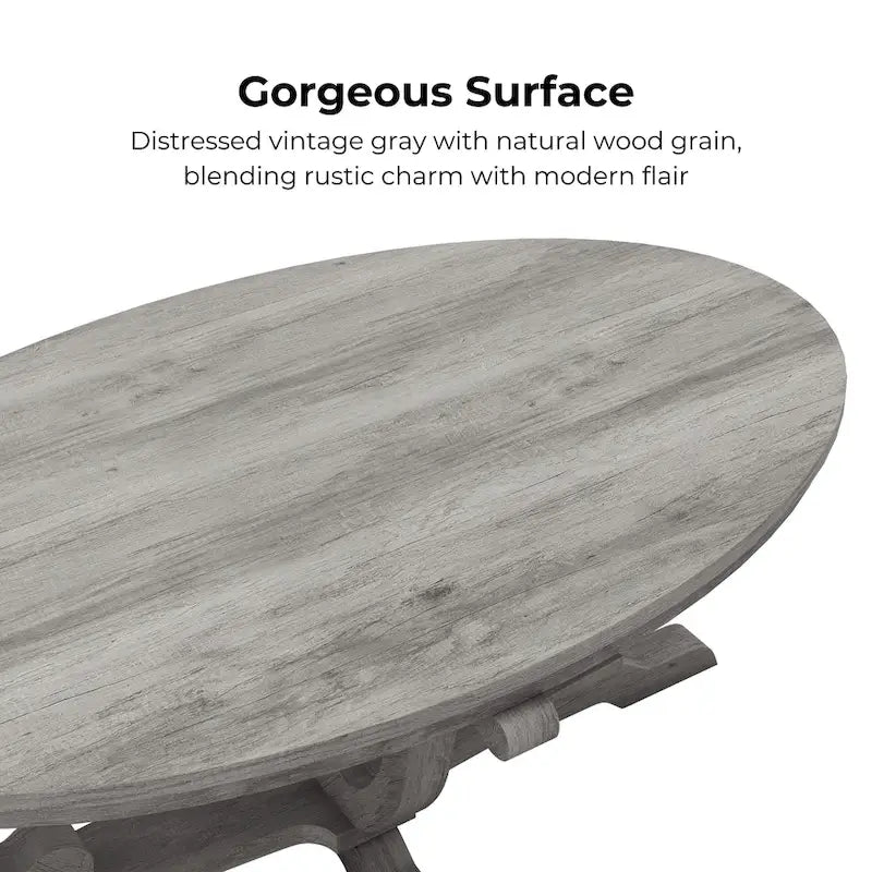Table basse DH BASIC Farmhouse Vintage grise de 48 pouces par Denhour