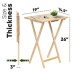 PJ Wood Folding TV Tray Tables with Compact Storage Rack, Espresso, 5 Piece Set - 36.38