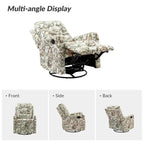 Arlette Contemporary Floral Manual Swivel Recliner with Tufted Back