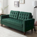 Canapé Brookside Brynn 76 po. avec accoudoirs carrés en similicuir/velours/tissu
