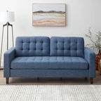 Canapé Brookside Brynn 76 po. avec accoudoirs carrés en similicuir/velours/tissu