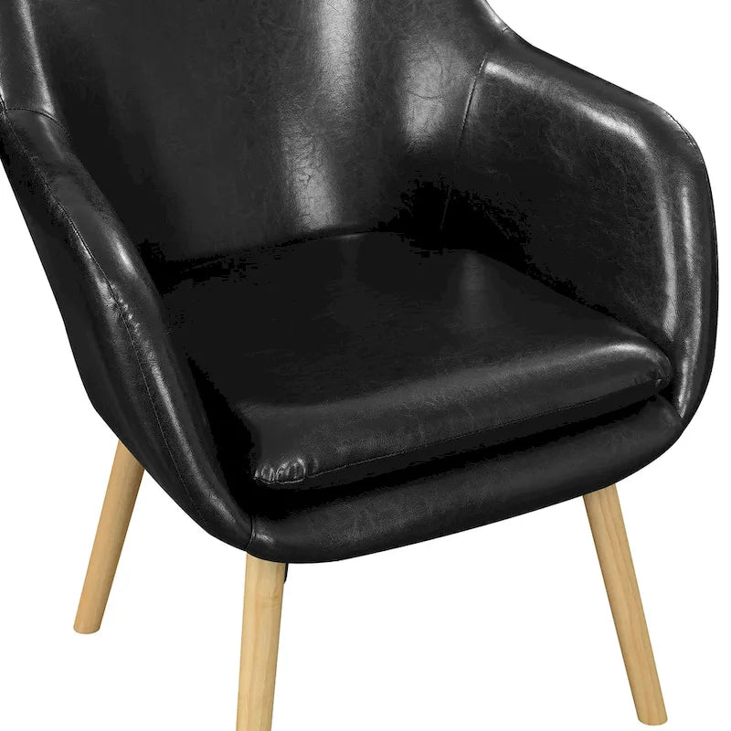 Fauteuil d'appoint rembourré à oreilles Charlotte « Take a Seat » de Convenience Concepts