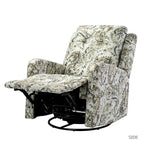 Arlette Contemporary Floral Manual Swivel Recliner with Tufted Back