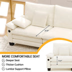 Ensembles de meubles de salon, Canapé modulaire sectionnel avec pouf pour salon, Canapé-lit convertible