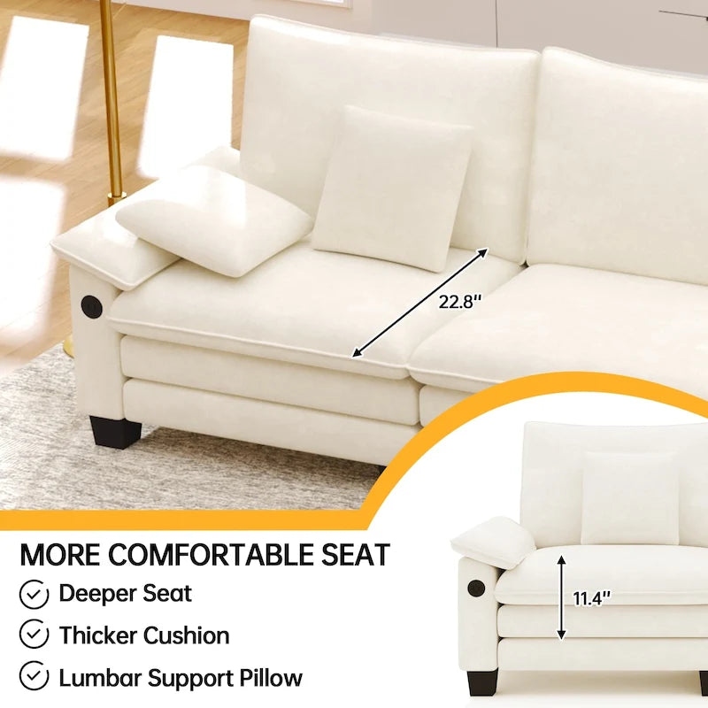 Ensembles de meubles de salon, Canapé modulaire sectionnel avec pouf pour salon, Canapé-lit convertible