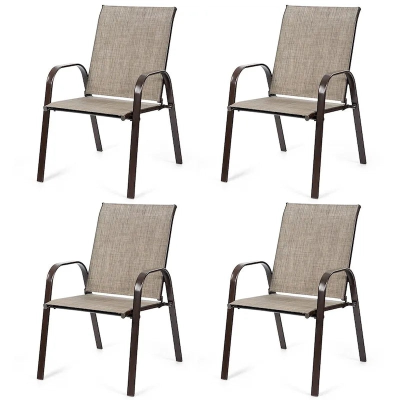 Costway Lot de 4 chaises de jardin et de terrasse avec accoudoirs – Voir détails