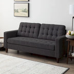Canapé Brookside Brynn 76 po. avec accoudoirs carrés en similicuir/velours/tissu
