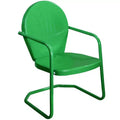 Northlight 34-Inch Outdoor Retro Tulip Steel Armchair, Green