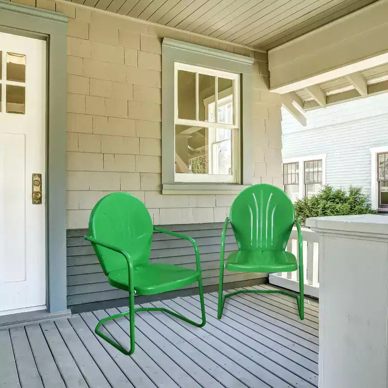 Northlight 34-Inch Outdoor Retro Tulip Steel Armchair, Green