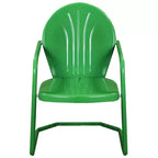 Northlight 34-Inch Outdoor Retro Tulip Steel Armchair, Green