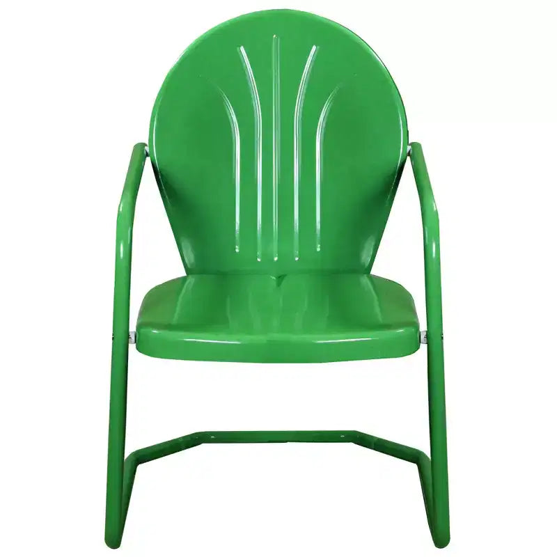 Northlight 34-Inch Outdoor Retro Tulip Steel Armchair, Green