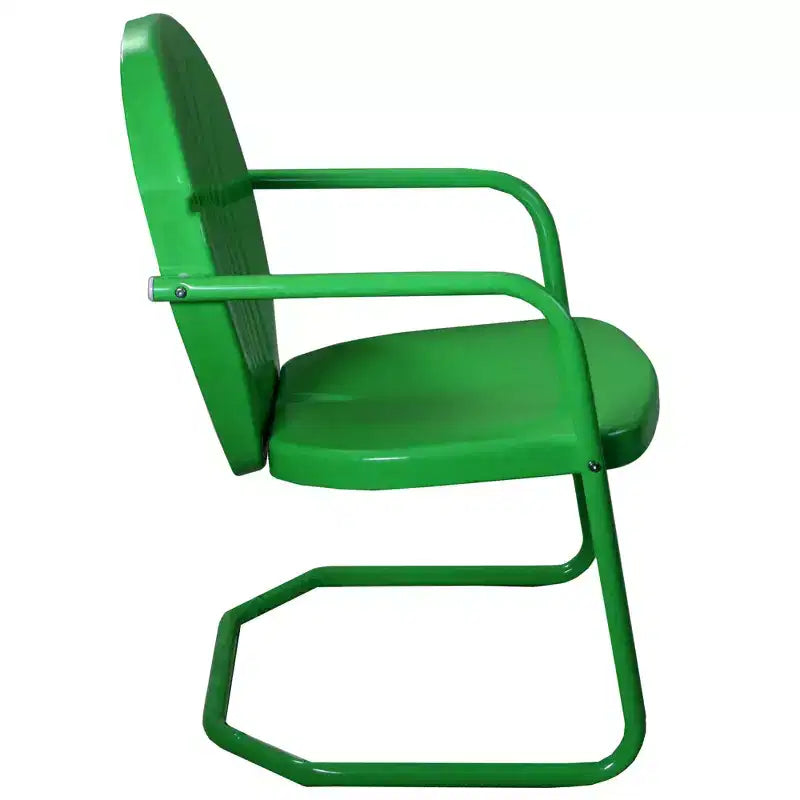 Northlight 34-Inch Outdoor Retro Tulip Steel Armchair, Green