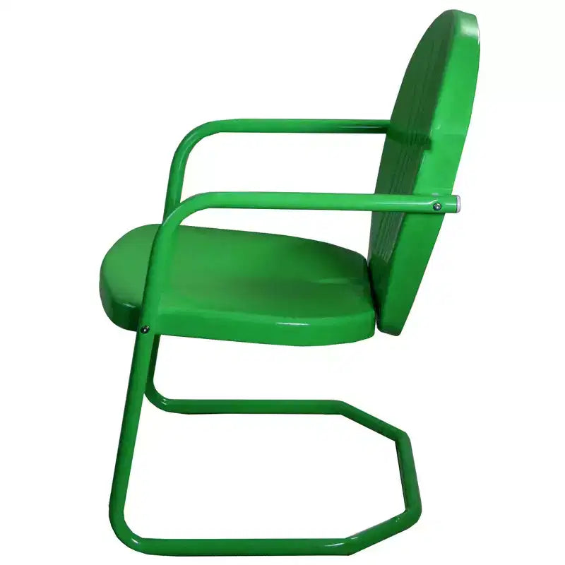 Northlight 34-Inch Outdoor Retro Tulip Steel Armchair, Green