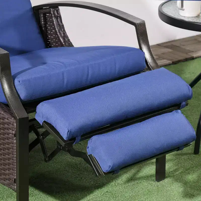 Outsunny Rattan Adjustable Recliner Chair with Hand-Woven All-Weather Wicker for Patio, Outdoor, Garden, Poolside