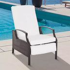 Outsunny Rattan Adjustable Recliner Chair with Hand-Woven All-Weather Wicker for Patio, Outdoor, Garden, Poolside