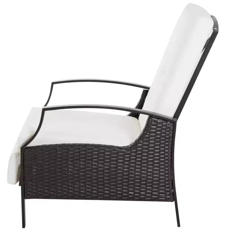 Outsunny Rattan Adjustable Recliner Chair with Hand-Woven All-Weather Wicker for Patio, Outdoor, Garden, Poolside