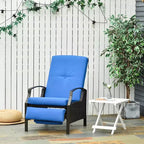 Outsunny Rattan Adjustable Recliner Chair with Hand-Woven All-Weather Wicker for Patio, Outdoor, Garden, Poolside