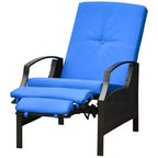 Outsunny Rattan Adjustable Recliner Chair with Hand-Woven All-Weather Wicker for Patio, Outdoor, Garden, Poolside