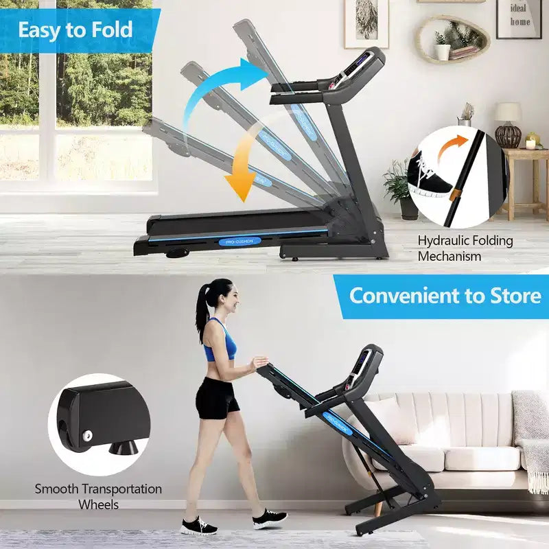 Costway 2.25HP Folding Electric Treadmill Motorized Power Running Machine