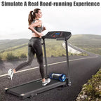 Costway 1.0HP Folding Treadmill Electric Support Motorized Power Running Machine Trainer