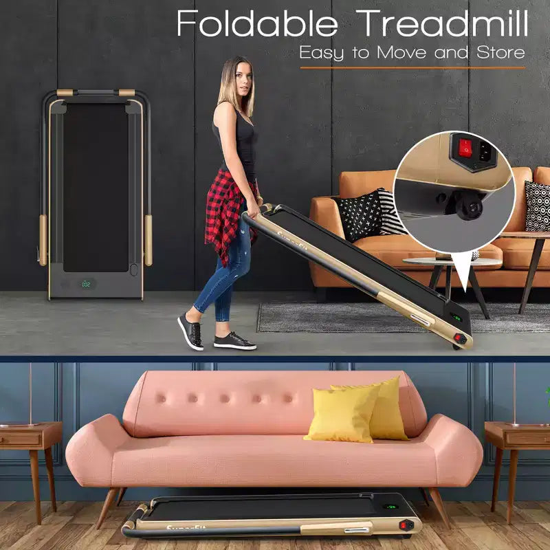 Costway 2.25HP 2 in 1 Foldable Under Desk Treadmill Remote Control