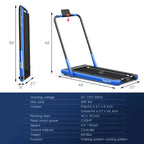 Costway 2.25HP 2 in 1 Foldable Under Desk Treadmill Remote Control