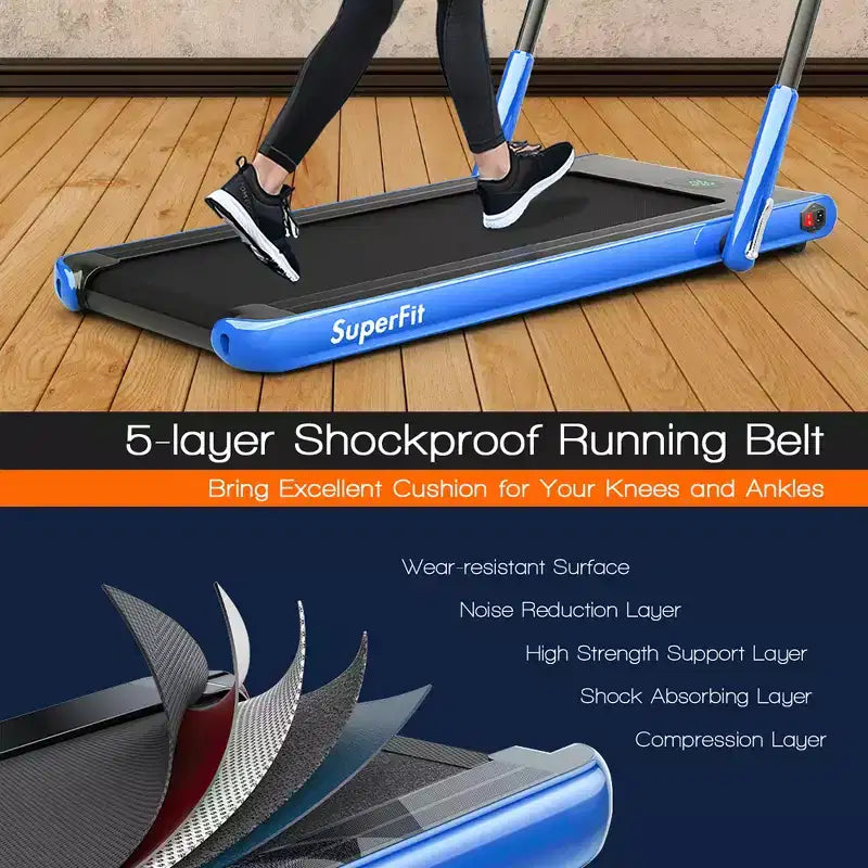 Costway 2.25HP 2 in 1 Foldable Under Desk Treadmill Remote Control