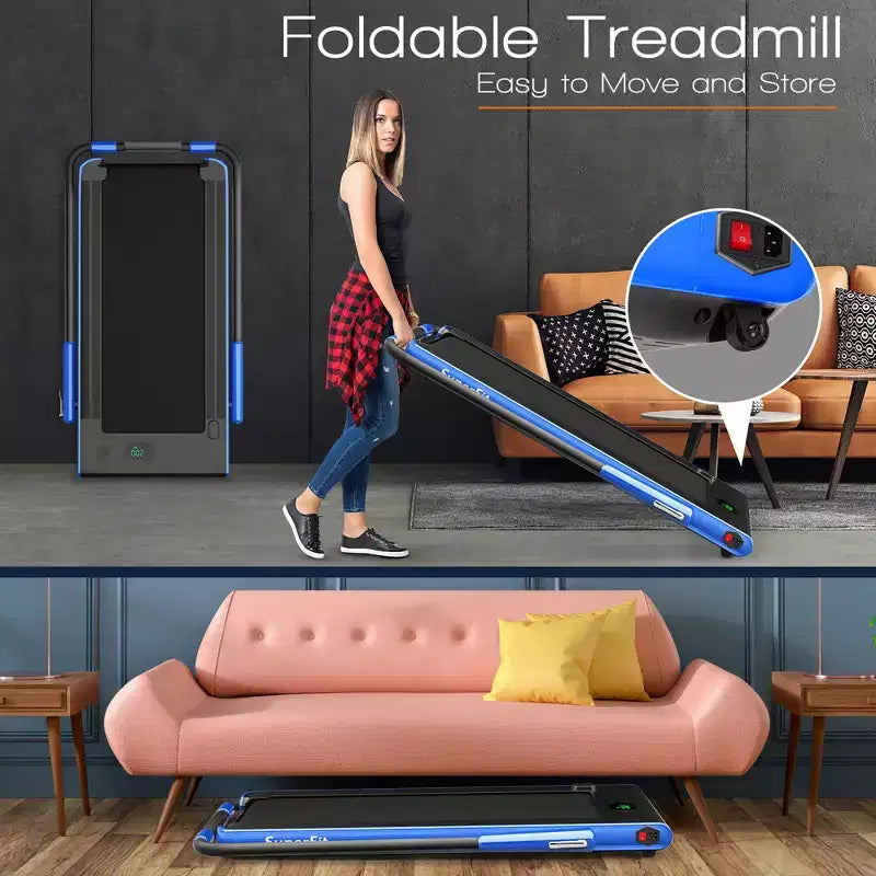 Costway 2.25HP 2 in 1 Foldable Under Desk Treadmill Remote Control
