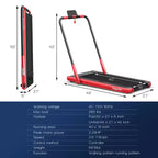 Costway 2.25HP 2 in 1 Foldable Under Desk Treadmill Remote Control