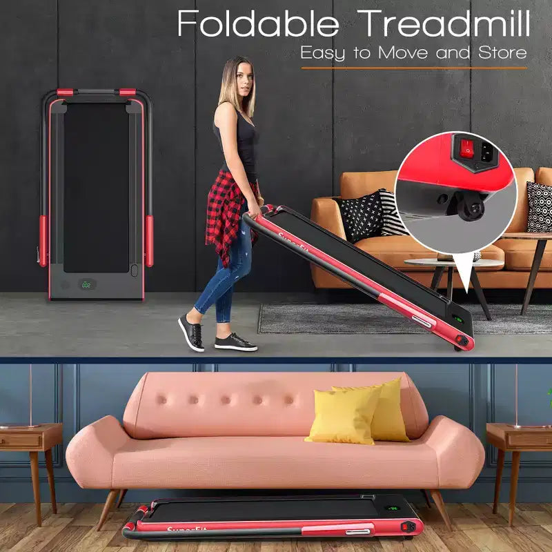 Costway 2.25HP 2 in 1 Foldable Under Desk Treadmill Remote Control