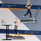 Costway 2.25HP 2 in 1 Foldable Under Desk Treadmill Remote Control