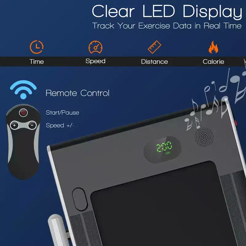 Costway 2.25HP 2 in 1 Foldable Under Desk Treadmill Remote Control