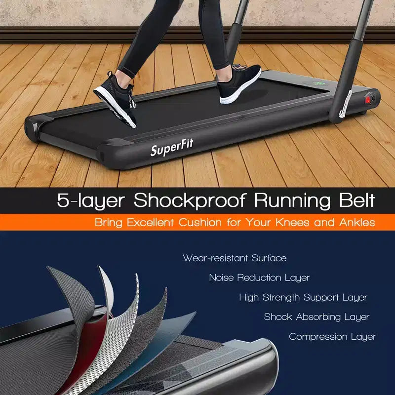 Costway 2.25HP 2 in 1 Foldable Under Desk Treadmill Remote Control