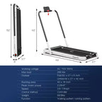Costway 2.25HP 2 in 1 Foldable Under Desk Treadmill Remote Control