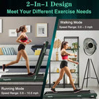 Costway 4.75HP 2 In 1 Folding Treadmill W/Remote APP