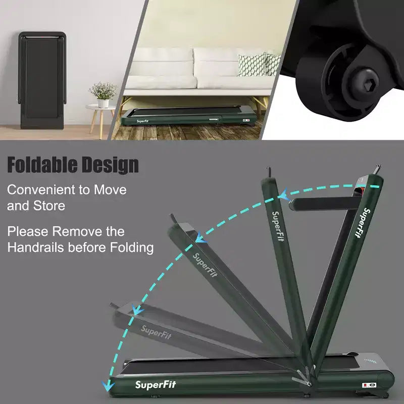Costway 4.75HP 2 In 1 Folding Treadmill W/Remote APP