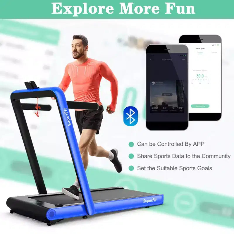 Costway 4.75HP 2 In 1 Folding Treadmill W/Remote APP