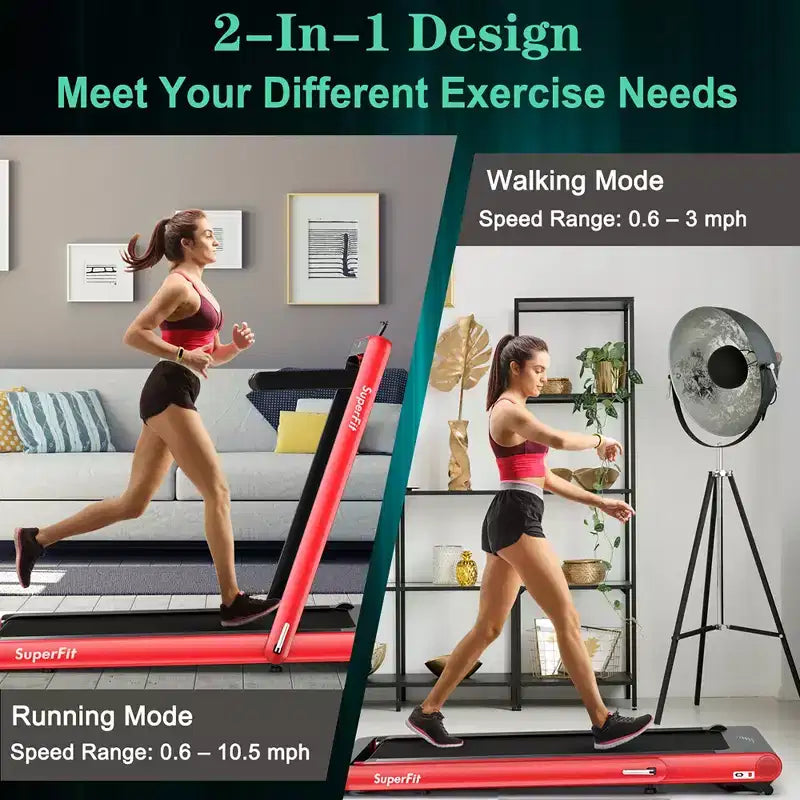 Costway 4.75HP 2 In 1 Folding Treadmill W/Remote APP