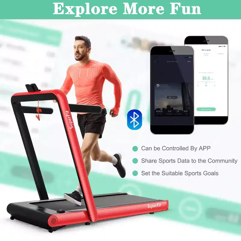 Costway 4.75HP 2 In 1 Folding Treadmill W/Remote APP