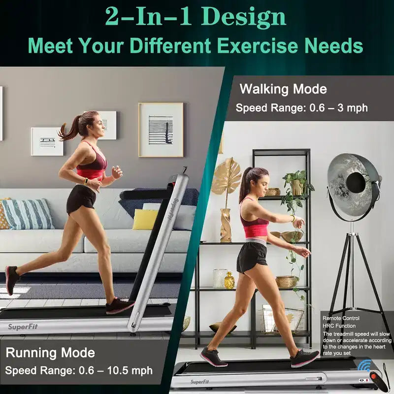 Costway 4.75HP 2 In 1 Folding Treadmill W/Remote APP