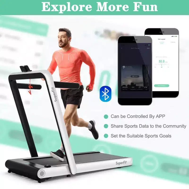Costway 4.75HP 2 In 1 Folding Treadmill W/Remote APP