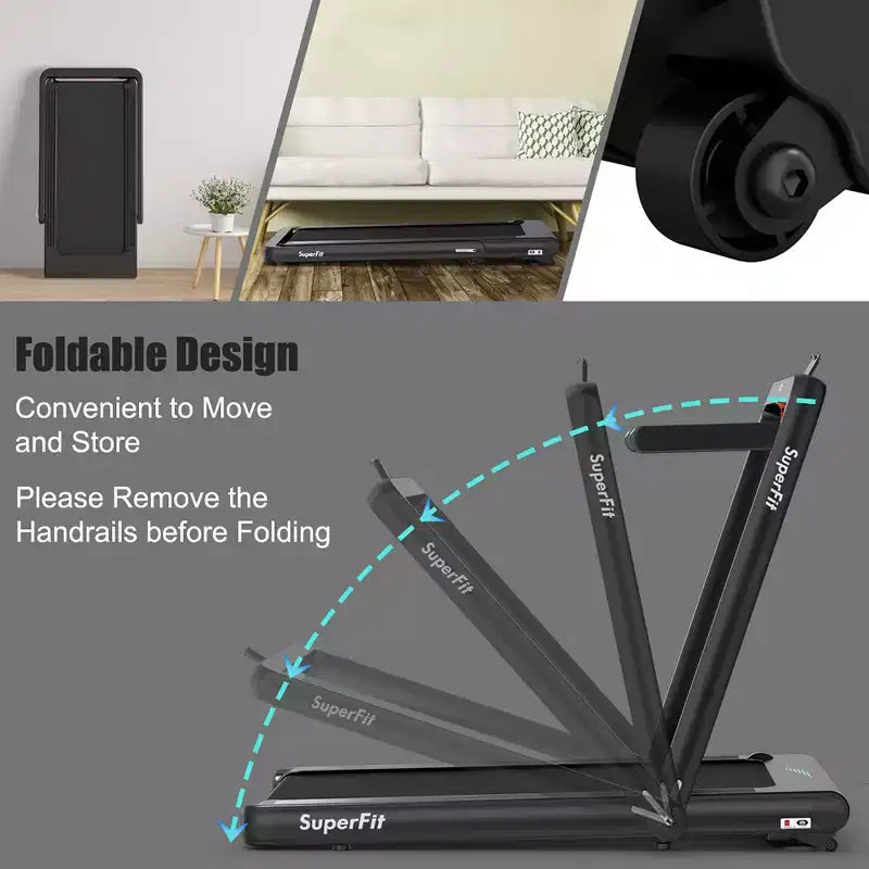 Costway 4.75HP 2 In 1 Folding Treadmill W/Remote APP