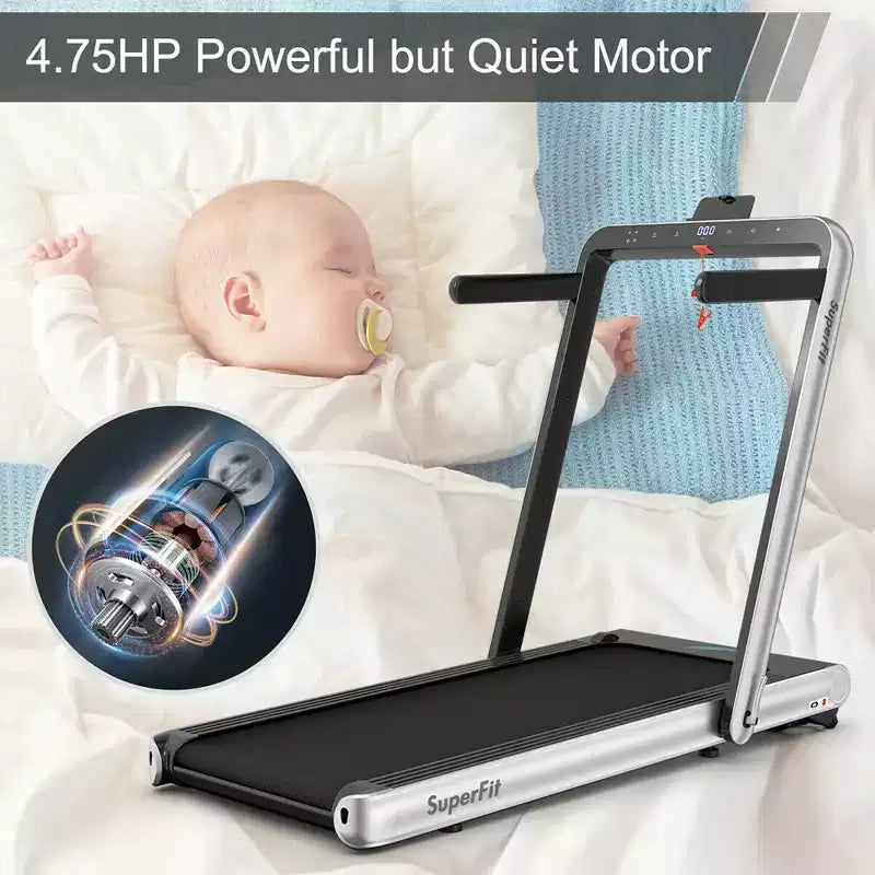 Costway 4.75HP 2 In 1 Folding Treadmill W/Remote APP