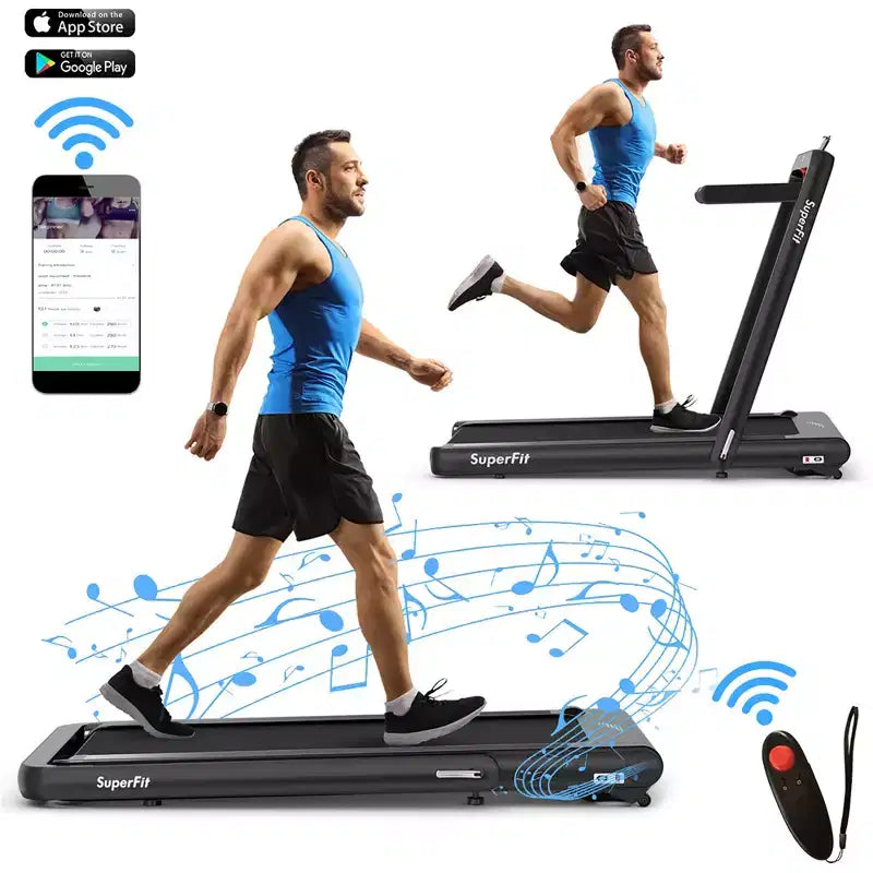 Costway 4.75HP 2 In 1 Folding Treadmill W/Remote APP