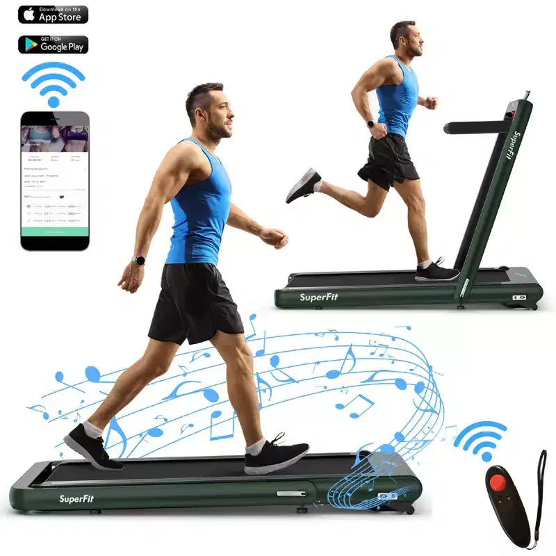 Costway 4.75HP 2 In 1 Folding Treadmill W/Remote APP