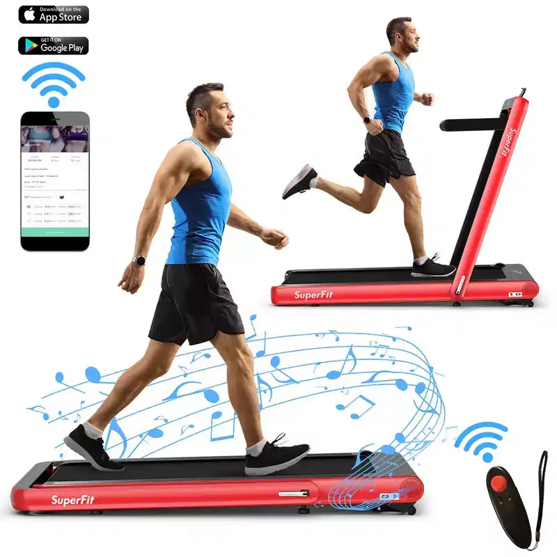 Costway 4.75HP 2 In 1 Folding Treadmill W/Remote APP