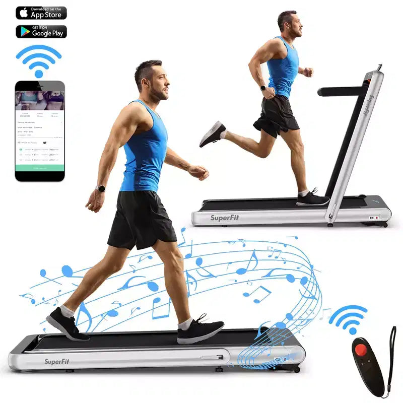 Costway 4.75HP 2 In 1 Folding Treadmill W/Remote APP